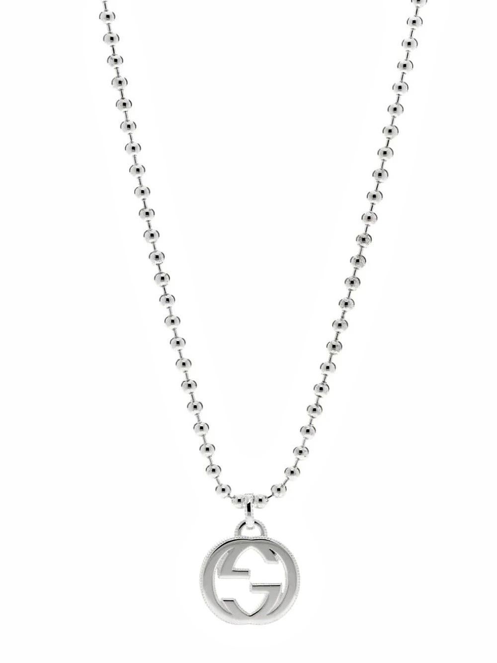 Gucci Interlocking G Sterling Silver Boule Chain Necklace